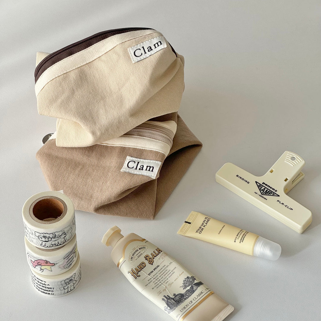 Clam ポーチ ラウンドタイプ - 韓国雑貨・韓国文房具通販のオンラインストア『But Butter』