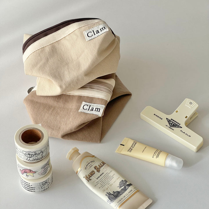 Clam ポーチ ラウンドタイプ - 韓国雑貨・韓国文房具通販のオンラインストア『But Butter』