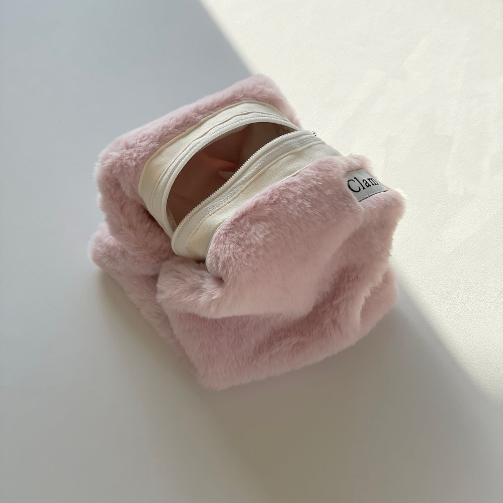 おしゃれな韓国ポーチ かわいいラウンド型 メイク用品OK Clam