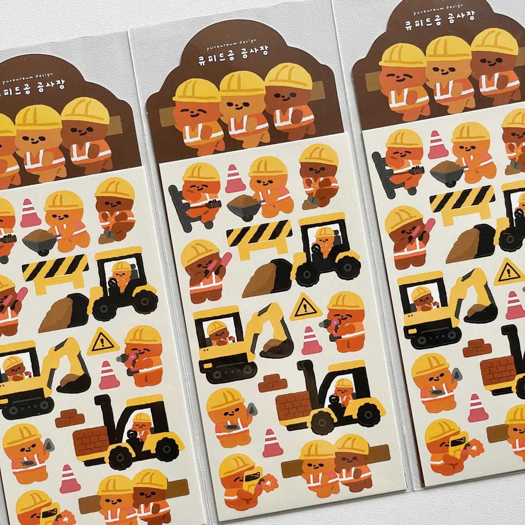 働くくまの韓国ステッカー 工事現場 pureureumdesign - 韓国雑貨・韓国文房具通販のオンラインストア『But Butter』