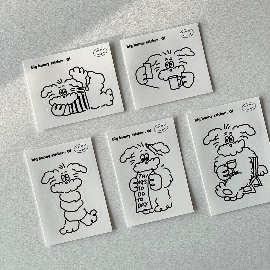 scooty studio big bunny sticker - 韓国雑貨・韓国文房具通販のオンラインストア『But Butter』
