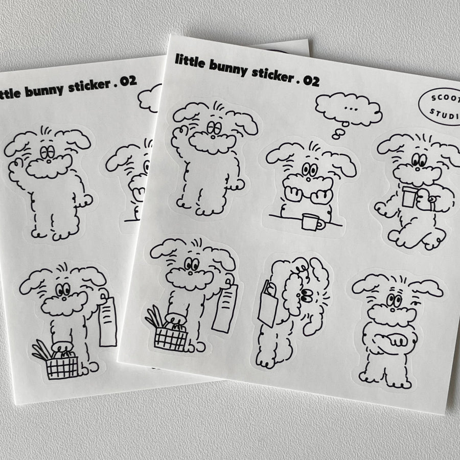 scooty studio little bunny sticker - 韓国雑貨・韓国文房具通販のオンラインストア『But Butter』