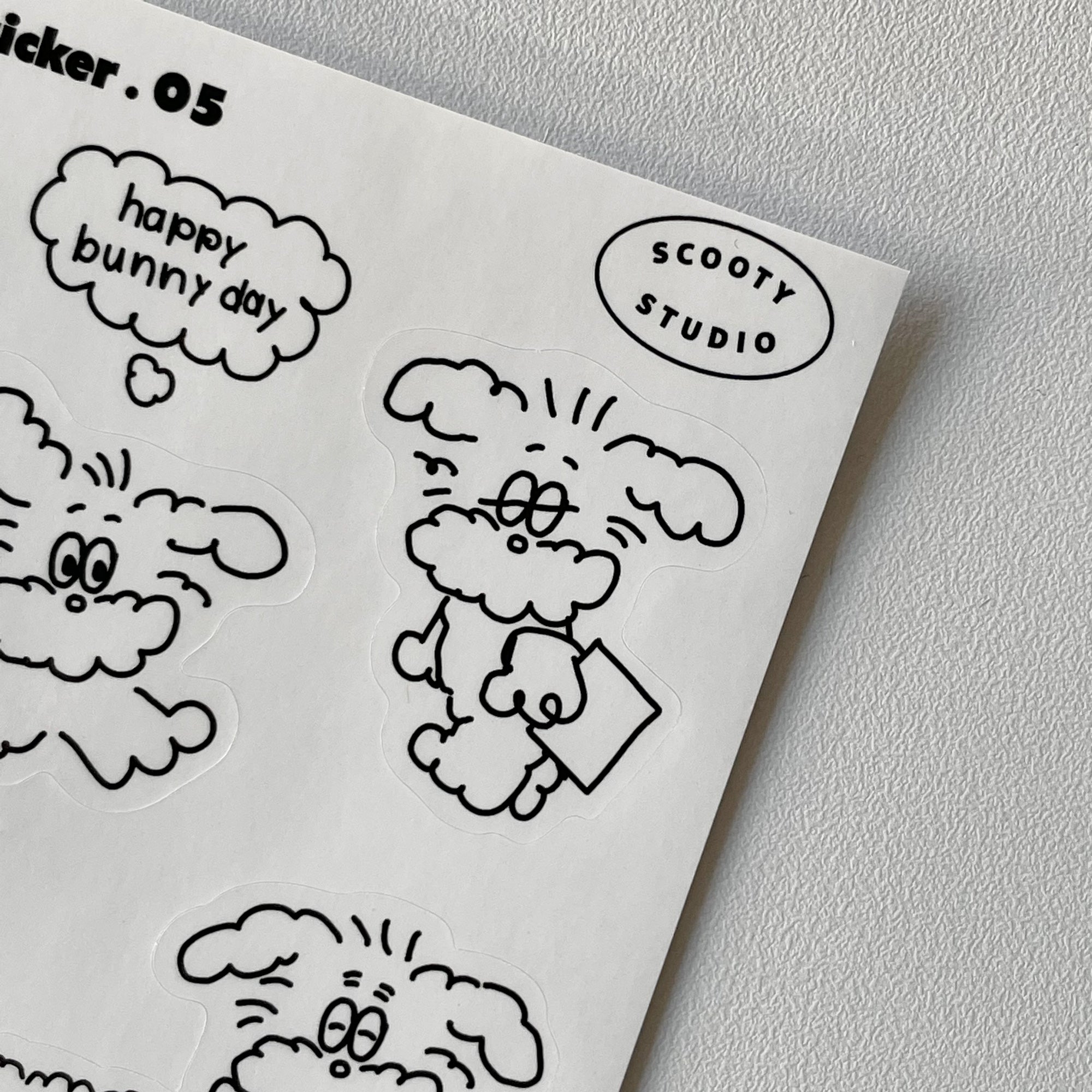 scooty studio little bunny sticker – 韓国雑貨・韓国文房具通販の